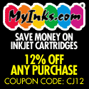 12% off on any purchase at MyInks - Coupon: CJ12