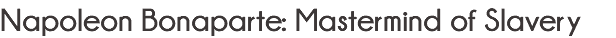 Napoleon Bonaparte: Mastermind of Slavery